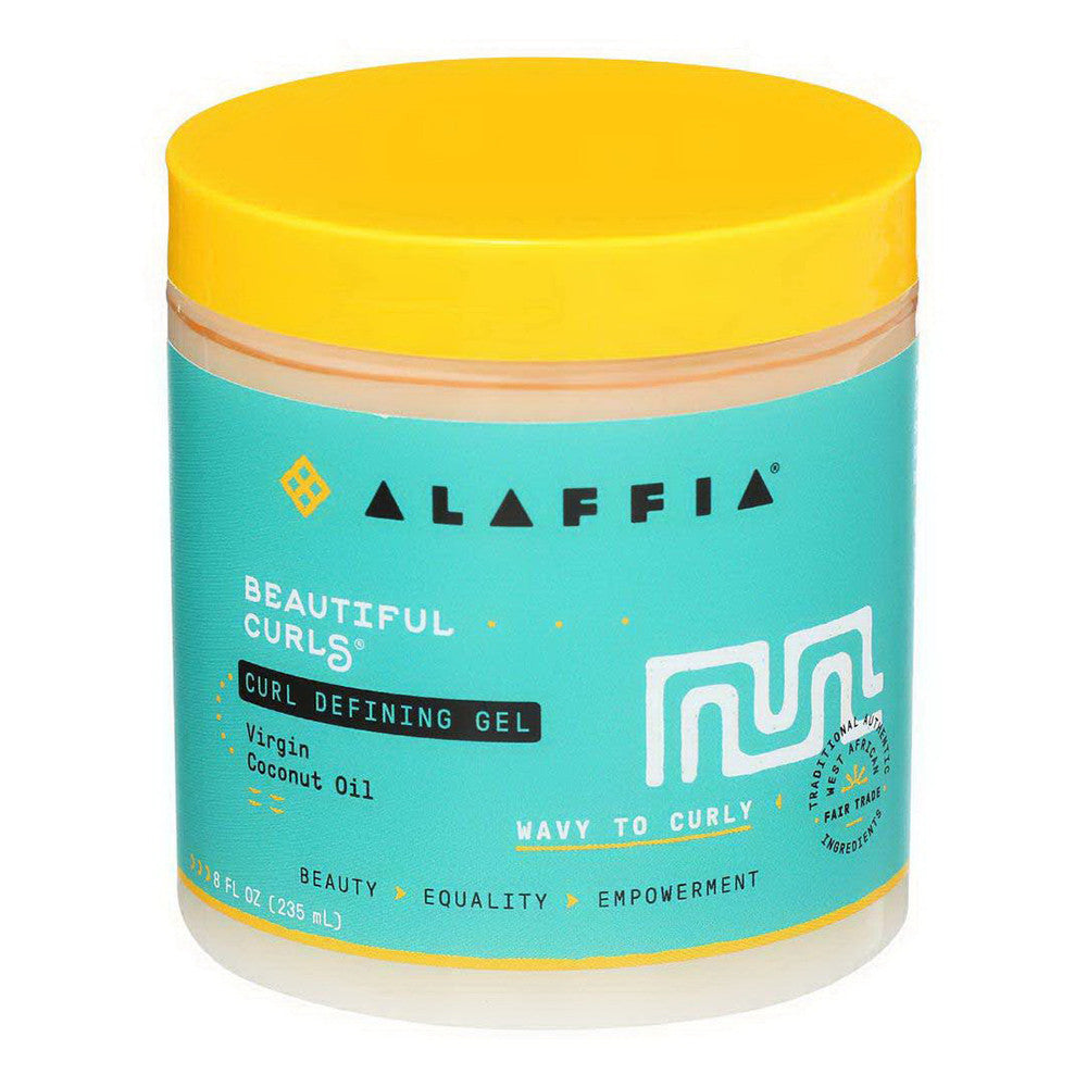 Alaffia Beautiful Curls Enhancing Hair Styling Gel With Castor Oil And Aloe, 8 Oz